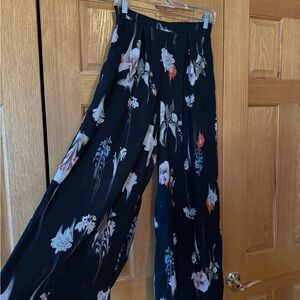 Sheike Black Floral Wide-Leg Pants